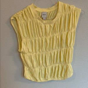 Maeve Lemon Yellow Textured Blouse